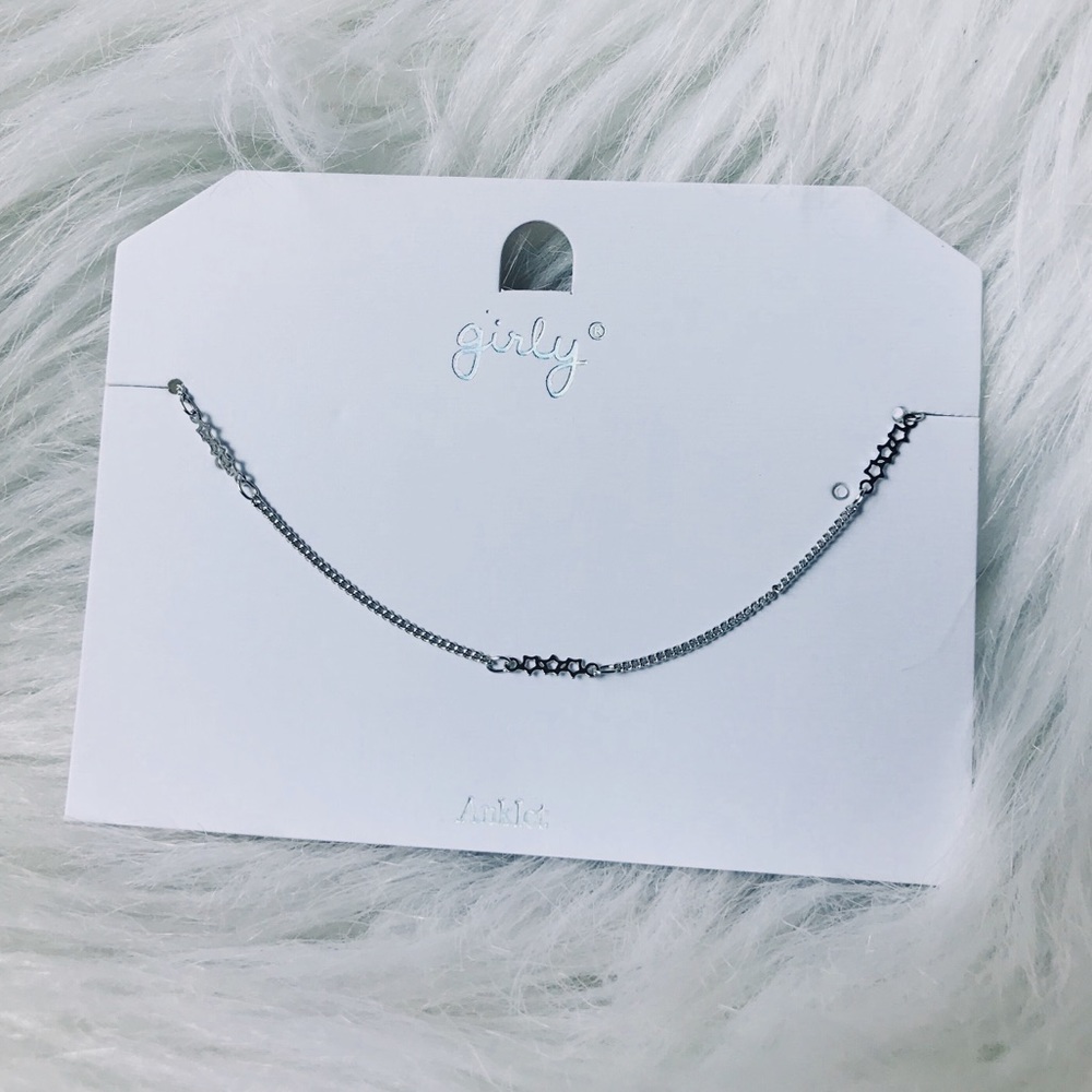 Silver dainty ankle bracelet